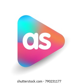 Letter AS logo in triangle shape and colorful background, letter combination logo design for business and company identity.
