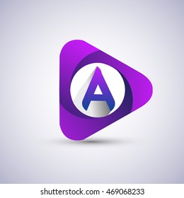 A letter logo in the triangle shape, font icon, Vector design template elements for your application or company identity.