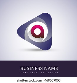 A letter logo in the triangle shape, font icon, Vector design template elements for your application or company identity.