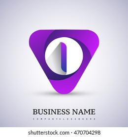 I letter logo in the triangle shape, font icon, Vector design template elements for your application or company identity.