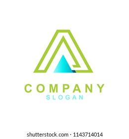 
A letter logo with triangle-like appearance, logo ready to use