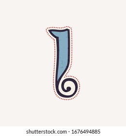 Letter I logo in true celtic knot-spiral style. Perfect typeface for for history identity, medieval print, tribal posters, etc.