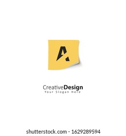 Letter A Logo is Truncated with Origami Element. Letter concept type as logo. Typography design