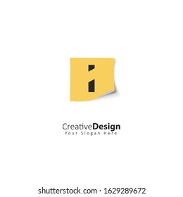 Letter I Logo is Truncated with Origami Element. Letter concept type as logo. Typography design