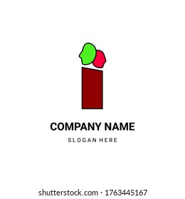 letter logo i with two head design, vector logo, i logo
