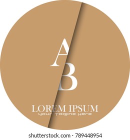 letter logo type font AB , with light brown background