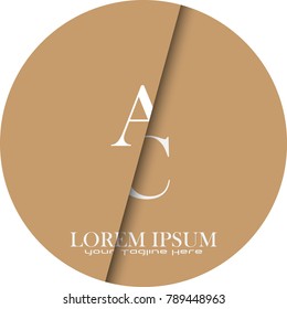 letter logo type font AC , with light brown background