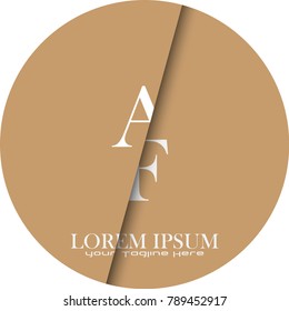letter logo type font AF , with light brown background