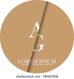 letter logo type font AG , with light brown background