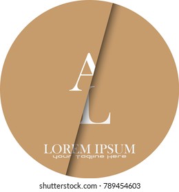 letter logo type font AL , with light brown background