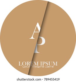 letter logo type font AP , with light brown background