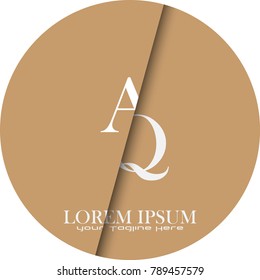 letter logo type font AQ , with light brown background