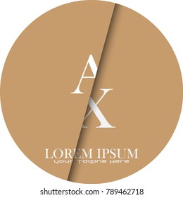 letter logo type font AX , with light brown background