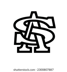 diseño vectorial de tipo de logotipo AS de letra