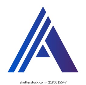 Letter A logo. Uppercase letter A alphabet character, flat vector design template. Logo template for branding identity design. Editable design element.