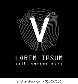 Letter Logo V. Alphabet design element . Geometric ABC concept type as logotype. Typography icon line art. Moden