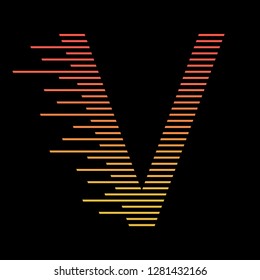 Letter logo V design vector template, fast speed technology moving, quick energy symbol. This logo is suitable for digital, techno.