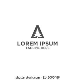 A letter logo vector. Christmas tree icon