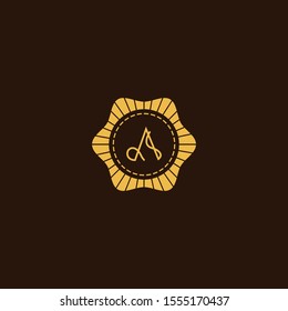 letter A logo vector concept with vintage and trend styles