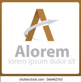 Letter A logo Vector  design with arrow