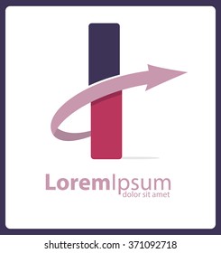 Letter I Logo Vector design with arrow