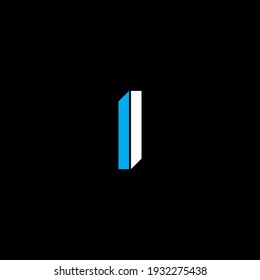 I letter logo vector design on black color background. i alphabet