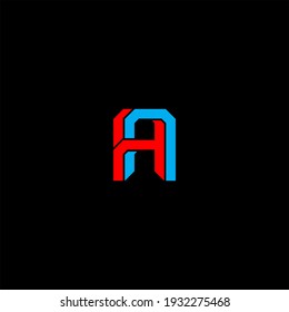 A letter logo vector design on black color background. a alphabet