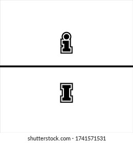 I letter logo vector design with small and capital letter