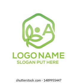 A Letter logo vector design template for ecological 