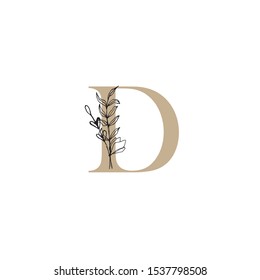Letter logo vector design template with floral element. Feminine and classy style vector design perfect for company logo,wall art print,business sign,branding and identity,etc. 