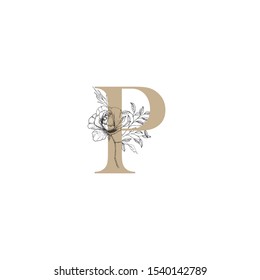 Letter logo vector design template with floral element. Feminine and classy style vector design perfect for company logo,wall art print,business sign,branding and identity,etc. 