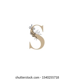 Letter logo vector design template with floral element. Feminine and classy style vector design perfect for company logo,wall art print,business sign,branding and identity,etc. 