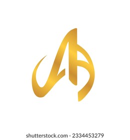 letter A logo vector design template gold color