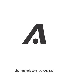 letter A logo vector. flat logo letter A nad circle on the design. white background color