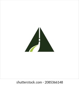 letter a logo vector golf template