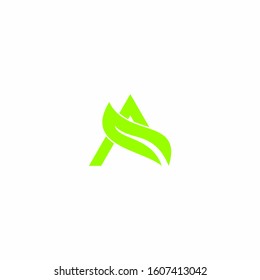 A Letter logo. Vector gree...tters logo with leaves