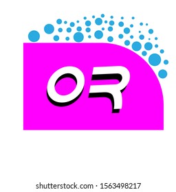OR letter logo.OR vector icon with background.