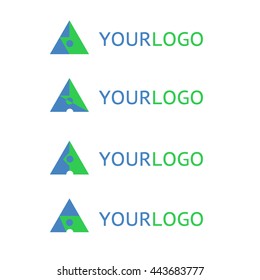 Letter A logo vector icon. Simple triangle