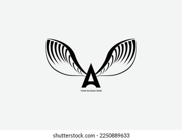 letter logo A vector illustration with a blend of flapping wings, looks elegant and modern, perfect for your promotional media logo