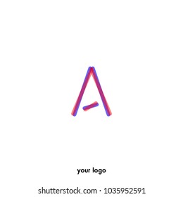 Letter A logo. Vector illustration. Color style