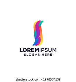 Ilustración vectorial del logotipo de la letra i, inspiración del diseño. Iconos coloridos
