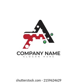 A Letter logo vector illustration design
