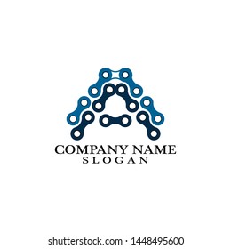 Letter A logo, vector illustration of modern icon bike chains