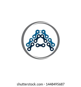 Letter A logo, vector illustration of modern icon bike chains