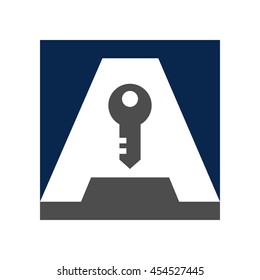 letter logo vector. key hole. 