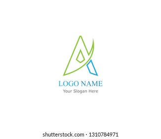 A Letter logo vector line template icon