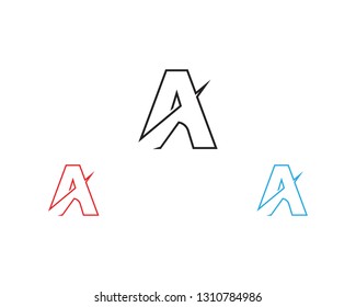 A Letter logo vector line template icon