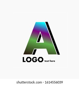 letter A logo, vector with red color and white background.


