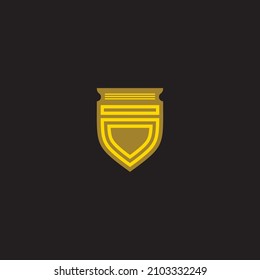letter i logo vector shield template