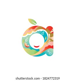 un vector de logotipo de letra. Logo de verano. Emblema de playa. 